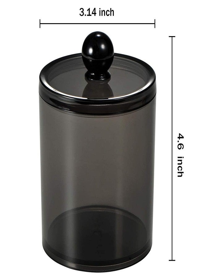 Topinon Cottonswab Storage Dispenser, Cotton Ball Holder Cotton/Earbud Holder Storage Box, Cosmetics Makeup Storage Holder Box for Women Organizer Container with Lid- (Black 2 Pc) - Image 3
